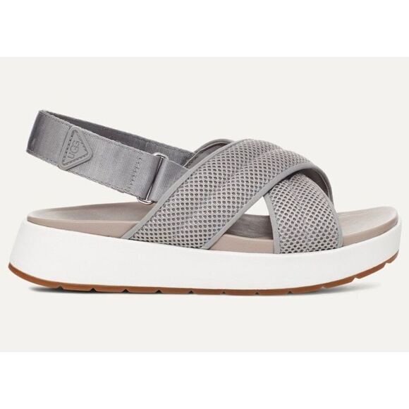 UGG Nella Mesh Platform Sandals Grey Size 7.5 - Picture 1 of 8